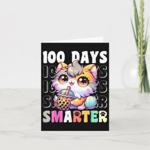 100 Days Smarter Kawaii Cat Costume 100th Day Of S Card