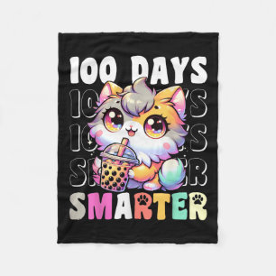 100 Days Smarter Kawaii Cat Costume 100th Day Of S Fleece Blanket