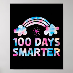 100 Days Smarter Kids Boys Girls 100th Day Of Scho Poster