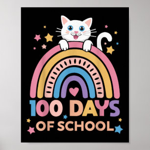 100 Days Smarter Kids Girls Kitten Cat 100th Day O Poster