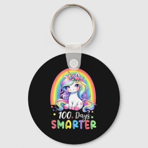 100 Days Smarter Kids Girls Unicorn 100th Day Of S Key Ring