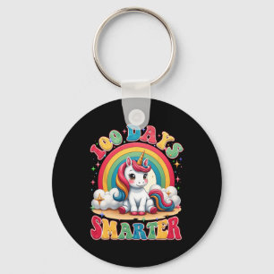 100 Days Smarter Kids Girls Unicorn 100th Day Of S Key Ring