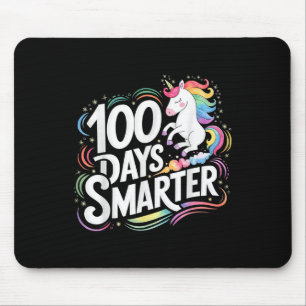 100 Days Smarter Kids Girls Unicorn 100th Day Of S Mouse Mat