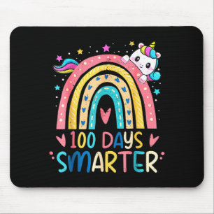 100 Days Smarter Kids Girls Unicorn 100th Day Of S Mouse Mat