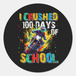 100 Days Smarter Kids I Crushed 100 Days Of School Classic Round Sticker