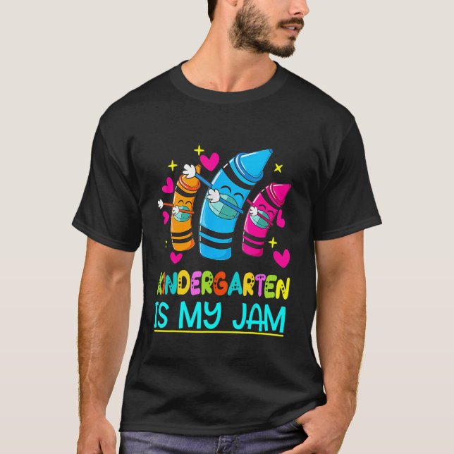 100 Days Smarter Kindergarten Is My Jam Teacher T-Shirt (Front)