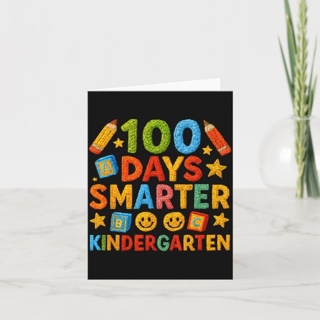 100 Days Smarter Kindergarten Milestone School Ach Card (Front)