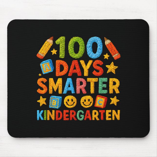 100 Days Smarter Kindergarten Milestone School Ach Mouse Mat (Front)