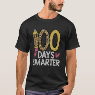 100 Days Smarter Leopard 100th Day Of School Teach T-Shirt