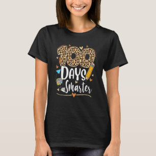 100 Days Smarter Leopard Happy 100th Day Of School T-Shirt