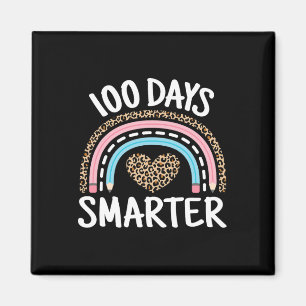 100 Days Smarter Leopard Rainbow 100th Day Of Scho Magnet
