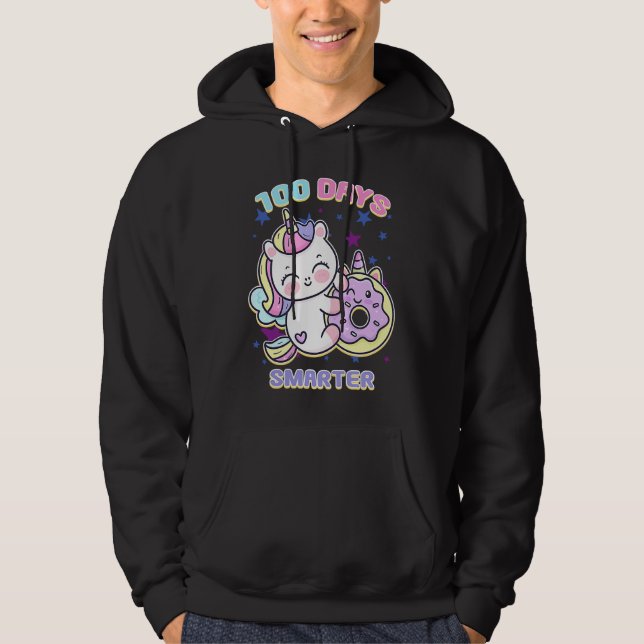 100 Days Smarter Magical Learning Unicorn with Don Hoodie (Front)