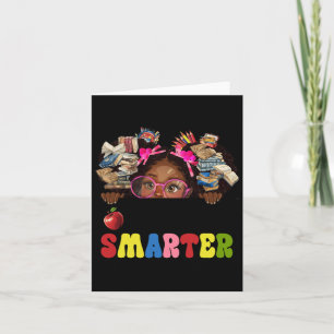 100 Days Smarter Melanin Afro Girls Kids 100th Day Card