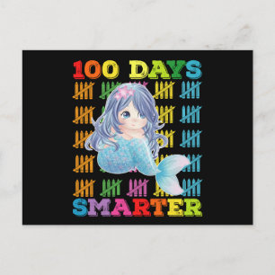 100 Days Smarter Mermaid 100th Day Of School Postcard