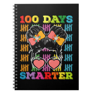 100 Days Smarter Messy Bun 100th Day Of School Notebook