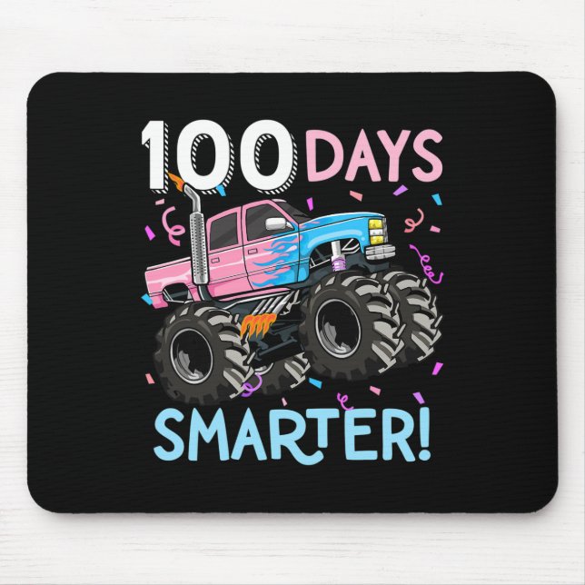 100 Days Smarter Monster Truck 100th Day Of School Mouse Mat (Front)