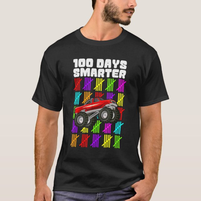 100 Days Smarter Monster Truck Shirt Boy 100th Day (Front)