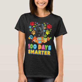 100 Days Smarter Newfoundland Dog Paw Prints Heart T-Shirt