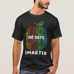 100 Days Smarter Of School Apple For Kids School T T-Shirt