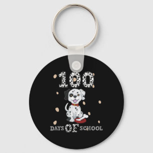 100 Days smarter of School Dabbing Dalmatian dog T Key Ring