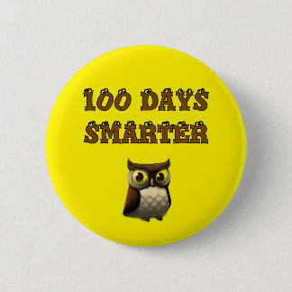 100 Days Smarter Owl – 100th Day of School 6 Cm Round Badge