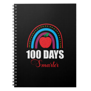 100 Days Smarter Rainbow Funny 100th Day of School Notebook