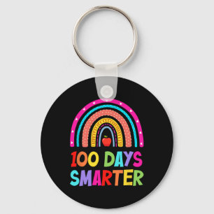 100 Days Smarter Rainbow Happy 100th Day Of School Key Ring