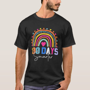 100 Days Smarter Rainbow Happy 100Th Day Of School T-Shirt