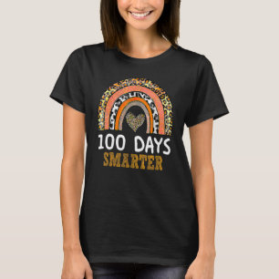 100 Days Smarter Rainbow Leopard 100th Day Of Scho T-Shirt