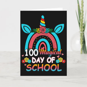 100 Days Smarter Rainbow Unicorn 100th Day Of Scho Card
