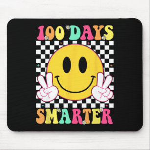 100 Days Smarter Retro Smile Teacher Kids 100 Days Mouse Mat