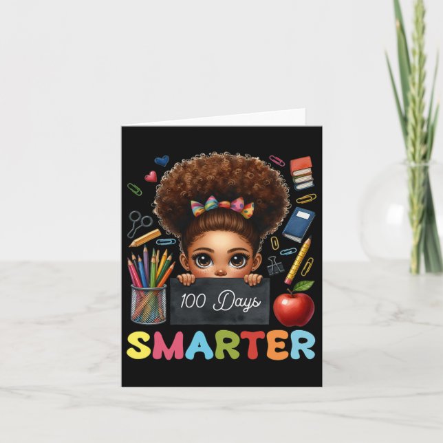 100 Days Smarter School Celebration Diverse  Card (Front)