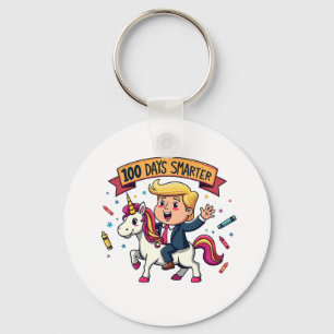 100 Days Smarter School Trump Inaguration Day Key Ring