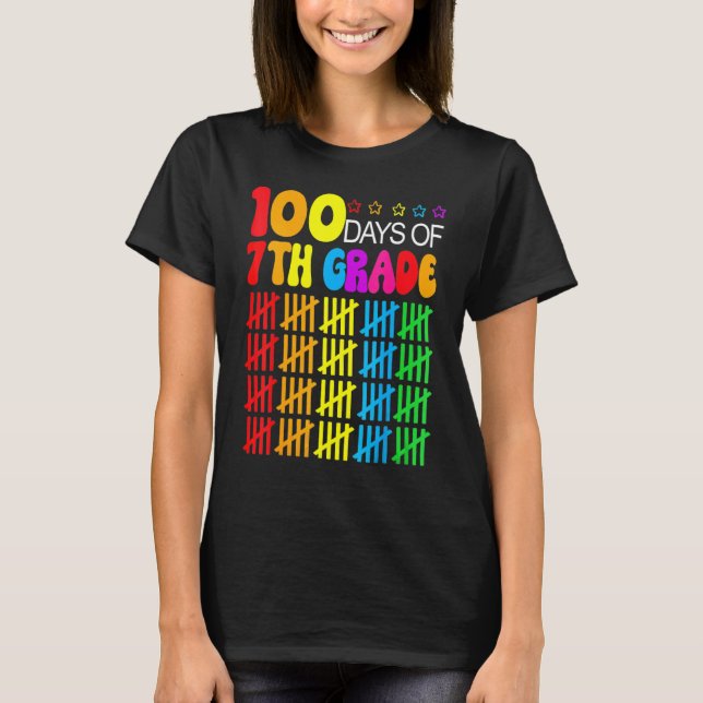 100 Days Smarter Seventh Grade 100th Day Of School T-Shirt (Front)