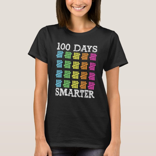 100 Days Smarter Shirt, Teachers Kids Boys Girls S T-Shirt (Front)
