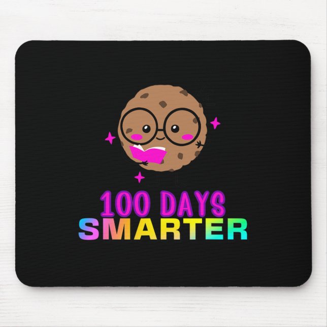 100 Days Smarter Smart Cookie With Gles Cute Fun  Mouse Mat (Front)