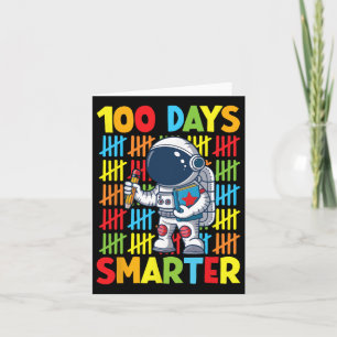 100 Days Smarter Space Astronaut 100th Day School Card