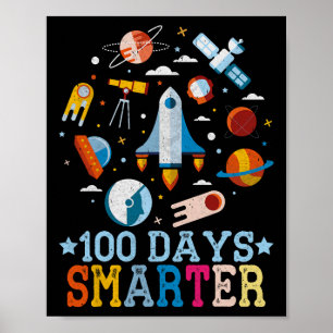 100 Days Smarter Space Astronaut Poster