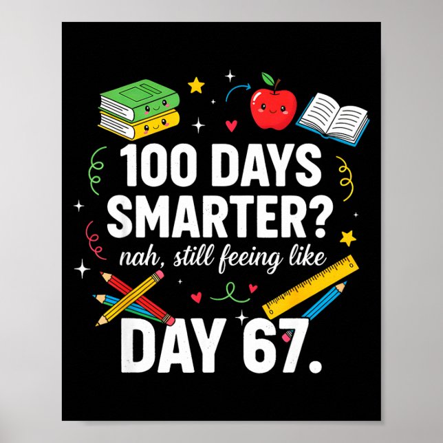 100 Days Smarter Still Feeling Like Day 67 Meme Fu Poster (Front)