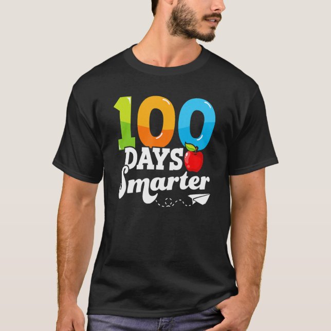 100 Days Smarter Teacher 100th Day Of School Kinde T-Shirt (Front)
