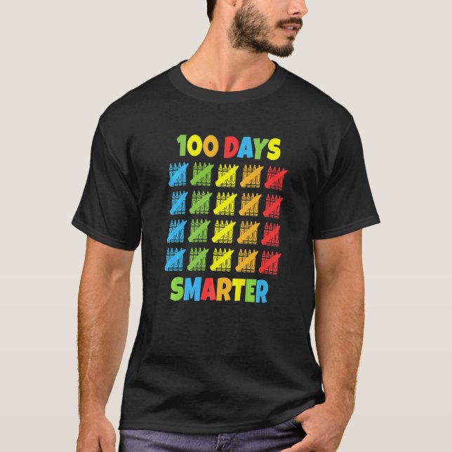 100 Days Smarter Teacher Educator School Class Tea T-Shirt (Front)