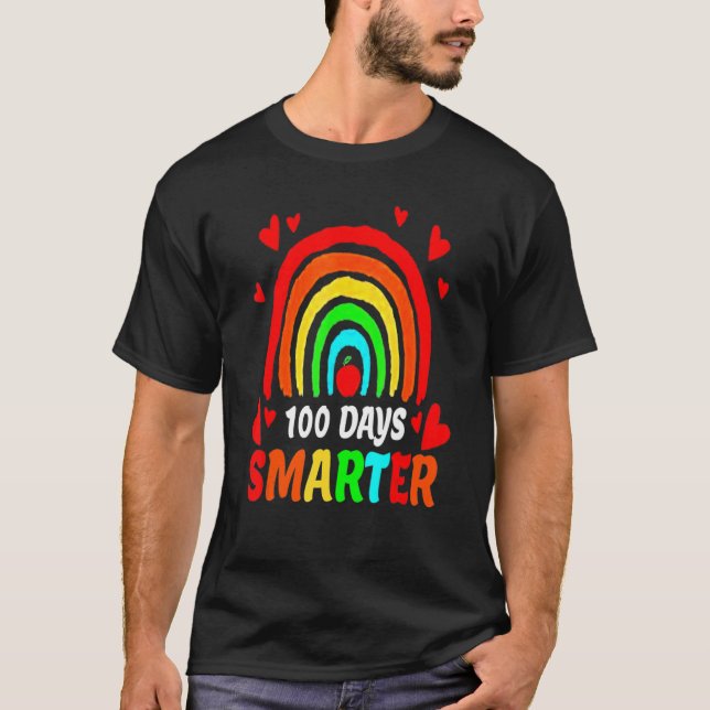 100 Days Smarter Teacher Or Student 100th Day Of S T-Shirt (Front)