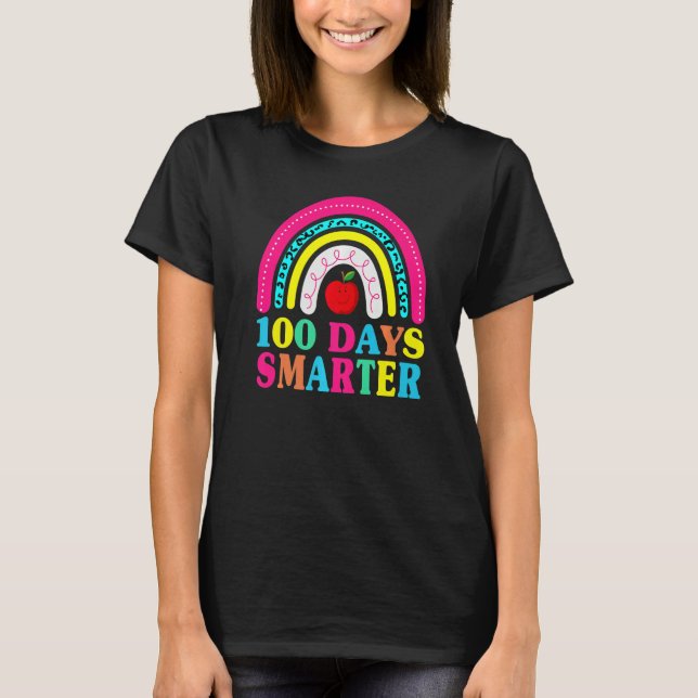 100 Days Smarter Teacher Or Student 100th dayLeopa T-Shirt (Front)