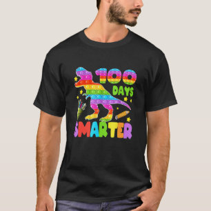100 Days Smarter Teacher Or Student Pop It Dinosau T-Shirt