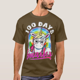 100 Days Smarter  Unicorn 100 Days Of School 100th T-Shirt