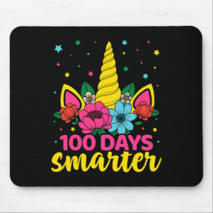 100 Days Smarter Unicorn Girls 100th Day Of School Mouse Mat