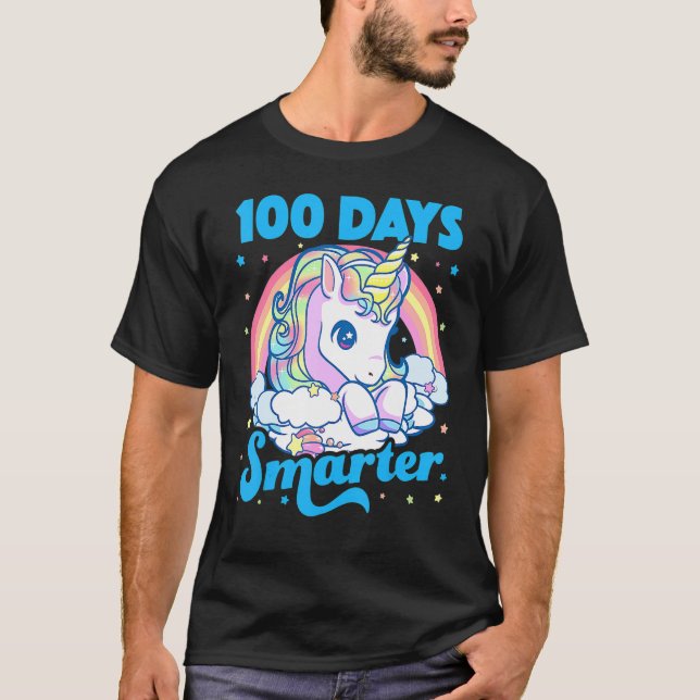 100 Days Smarter Unicorn Girls Teacher 100th Day O T-Shirt (Front)