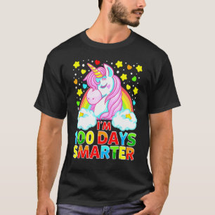 100 Days Smarter Unicorn Girls Teacher Students Ki T-Shirt