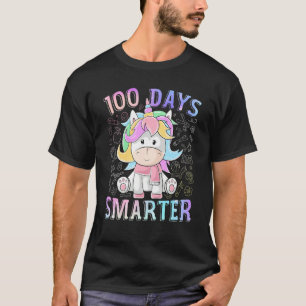 100 Days Smarter Unicorn Happy 100th Day Of School T-Shirt