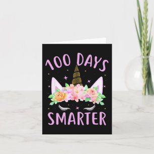 100 Days Smarter Unicorn Kids Costume 100th Day Of Card